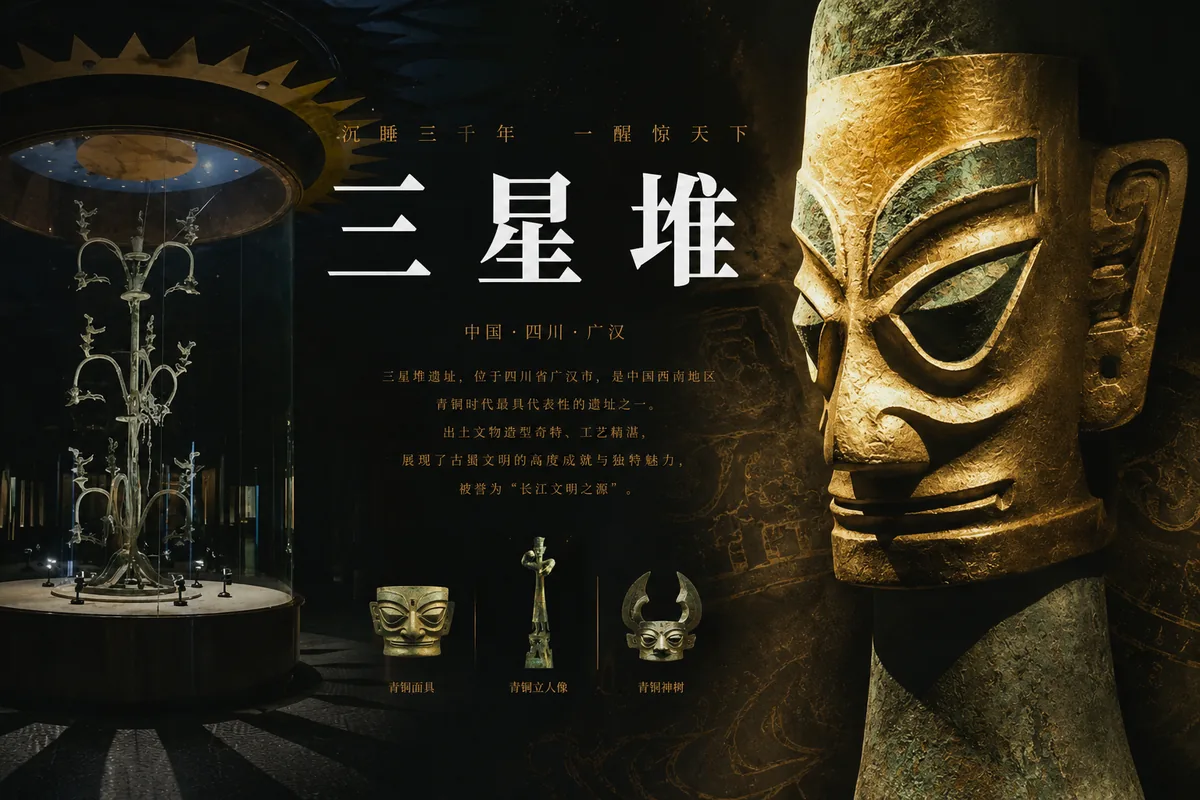Sanxingdui Bronze Mask Exhibition Near Chengdu