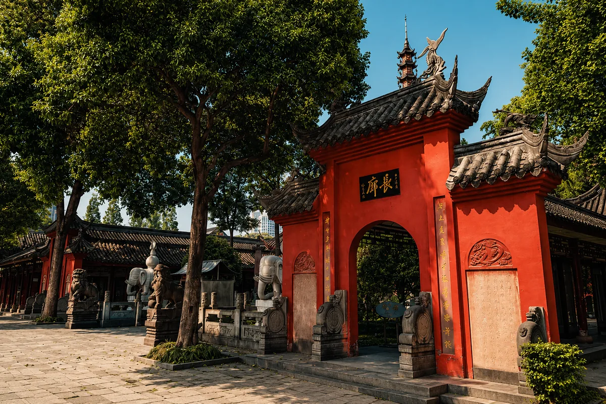 Wenshu Monastery Red Gate In Chengdu